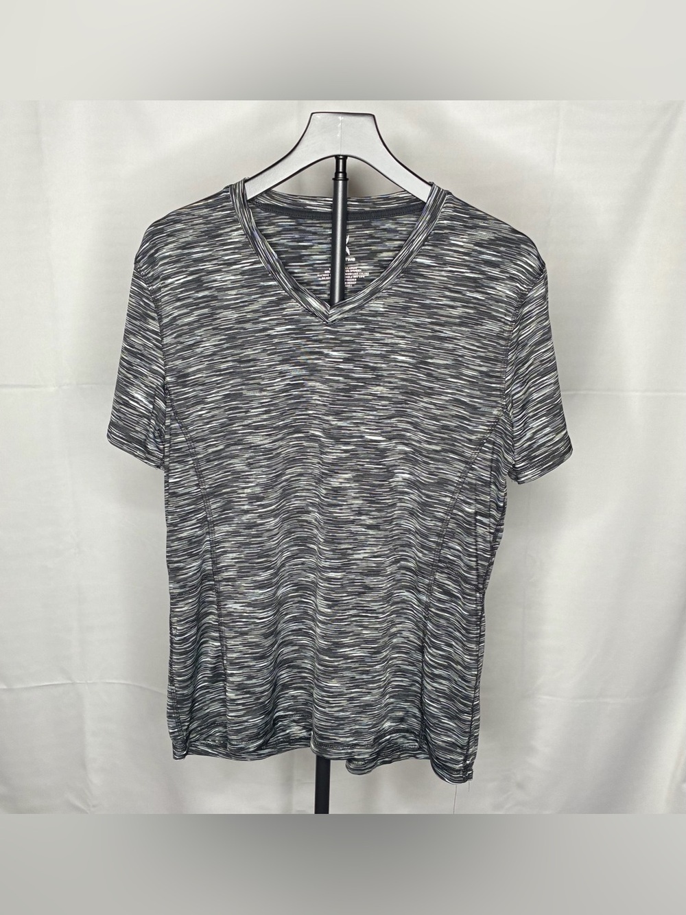 Women's Space-Dye V-Neck Tee - Gray/Black